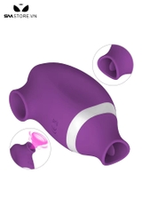 SMT3883 - Máy rung hút âm đạo mini 2 đầu có lưỡi liếm dài 8.5cm