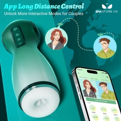 SMT4077 - Cốc thủ dâm rung thụt xoay sạc USB silicon có âm thanh