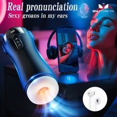 SMT4079 - Cốc thủ dâm rung thụt xoay gắn tường sạc điện và tháo rời