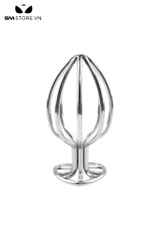SMT4168 - Butt plug inox không gỉ rỗng đế hình trái tim đứng được và 3 size