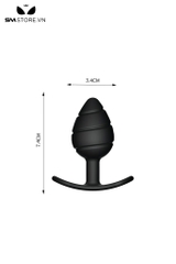 SMT4177 - Đồ chơi hậu môn silicon hình thoi với sọc chéo có 3 kích cỡ