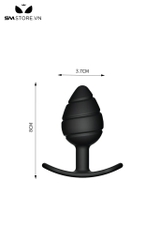 SMT4177 - Đồ chơi hậu môn silicon hình thoi với sọc chéo có 3 kích cỡ