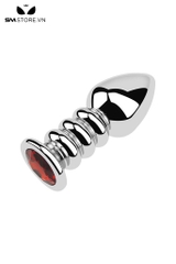 SMT4253 - Butt plug inox không gỉ thiết kế xoắn ốc đính kim cương
