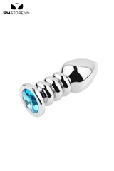 SMT4253 - Butt plug inox không gỉ thiết kế xoắn ốc đính kim cương