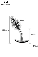 SMT4266 - Butt plug dáng cong hình xoắn ốc dài 98 105 và 118mm
