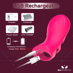 SMT4337 - Ngón tay rung đường vân nổi và 10 chế độ dài 103mm