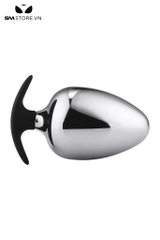 SMT4520 - Butt plug hậu môn inox cao cấp với đế silicon cong