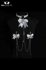SMT4749 - Kẹp ngực dạng thít có vòng cổ chocker gắn chuông