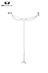 SMT4768 - Kẹp ti và âm vật thiết kế 3 đầu dài 39cm có đệm và nấc chỉnh