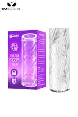 SMT4907 - Cốc thủ dâm trong suốt 2 đầu hình trụ có nhiều gân gai nổi