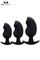 SMT4920 - Butt plug silicon với đường cong lượn sóng đế hình chữ T