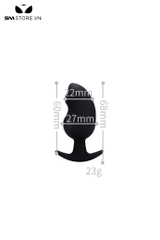 SMT4920 - Butt plug silicon với đường cong lượn sóng đế hình chữ T
