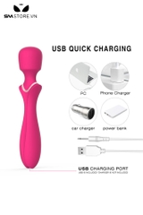 SMT5089 - Chày rung tình yêu giá rẻ 2 đầu hình nữ thần có 10 tần số