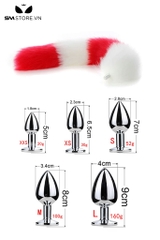SMT043 - butt plug đuôi cáo cosplay 4 khúc và phích cắm hậu môn trơn