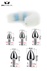 SMT044 - butt plug đuôi cáo 5 khúc và phích cắm hậu môn trơn
