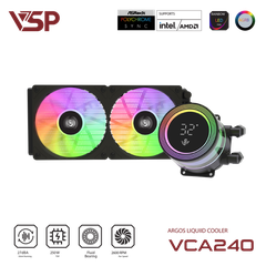 Tản Nhiệt Nước VSP VCA240 Black có đồng hồ
