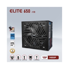Nguồn Máy Tính  VSP Elite Active PFC V650P – V3 – 650W – Công Suất Thực – Chuẩn ATX
