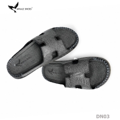 Dép nam  Whale Shoes Quai Ngang Bản To Chữ H, Êm Chân, Đế Chống Trơn Trượt - DN03 (Tăng size )