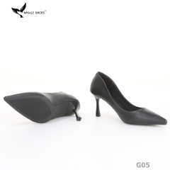 Giày cao gót nữ Whale Shoes 7cm mũi nhọn, da mờ, đế chống trơn trượt-G05