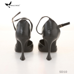 Giày cao gót nữ Whale Shoes mũi nhọn 9cm có dây quai hậu, da mềm êm chân, đế chống trơn trượt-SD10