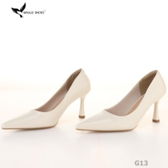 (Giảm size) Giày Cao Gót Whale Shoes 8cm, bít mũi, da mờ, lót êm, đế chống trượt-G13