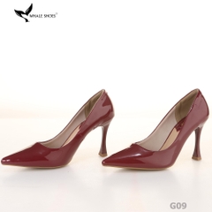 Giày cao gót nữ Whale Shoes 9cm da bóng, mũi nhọn hiện đại thanh lịch, đế chống trơn trượt-G09