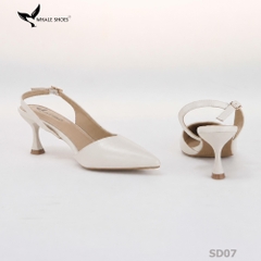 Giày cao gót Whale Shoes 6cm cổ tim da mờ, thiết kế tối giản, basic, đế chống trượt-SD07