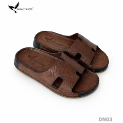 Dép nam  Whale Shoes Quai Ngang Bản To Chữ H, Êm Chân, Đế Chống Trơn Trượt - DN03 (Tăng size )