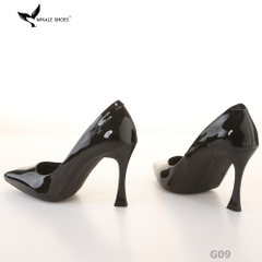 Giày cao gót nữ Whale Shoes 9cm da bóng, mũi nhọn hiện đại thanh lịch, đế chống trơn trượt-G09