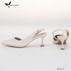 Giày cao gót Whale Shoes 6cm cổ tim da mờ, thiết kế tối giản, basic, đế chống trượt-SD07