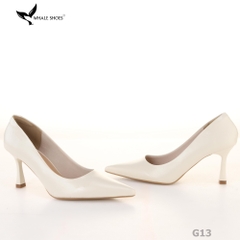 (Giảm size) Giày Cao Gót Whale Shoes 8cm, bít mũi, da mờ, lót êm, đế chống trượt-G13