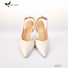 Giày cao gót Whale Shoes 6cm cổ tim da mờ, thiết kế tối giản, basic, đế chống trượt-SD07