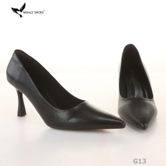 (Giảm size) Giày Cao Gót Whale Shoes 8cm, bít mũi, da mờ, lót êm, đế chống trượt-G13
