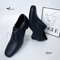 Giày quân phục nữ gót 5cm, kiểu dáng Oxford, màu đen tuyền, Phù hợp cán bộ nhận viên nữ - Whale Shoes GQD01
