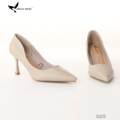 Giày cao gót nữ Whale Shoes 7cm mũi nhọn, da mờ, đế chống trơn trượt-G05
