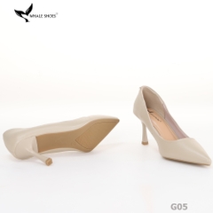 Giày cao gót nữ Whale Shoes 7cm mũi nhọn, da mờ, đế chống trơn trượt-G05