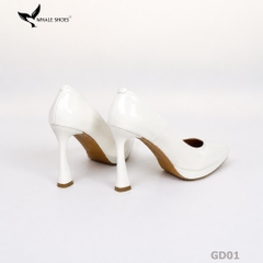 Giày Cao Gót Mũi Nhọn Whale Shoes 10cm, da bóng đúp mũi 1cm, lót êm, đế chống trơn trượt-GD01