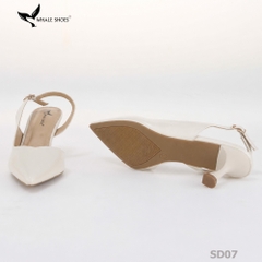 Giày cao gót Whale Shoes 6cm cổ tim da mờ, thiết kế tối giản, basic, đế chống trượt-SD07