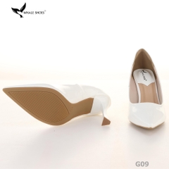 Giày cao gót nữ Whale Shoes 9cm da bóng, mũi nhọn hiện đại thanh lịch, đế chống trơn trượt-G09