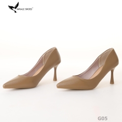 Giày cao gót nữ Whale Shoes 7cm mũi nhọn, da mờ, đế chống trơn trượt-G05