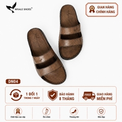 Dép nam Whale Shoes Quai 2 Nhị, Êm Chân, Dễ Mang, Đế Chống Trơn Trượt - DN04