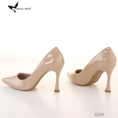 Giày cao gót nữ Whale Shoes 9cm da bóng, mũi nhọn hiện đại thanh lịch, đế chống trơn trượt-G09