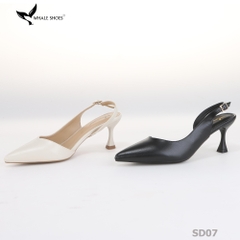 Giày cao gót Whale Shoes 6cm cổ tim da mờ, thiết kế tối giản, basic, đế chống trượt-SD07