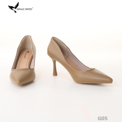 Giày cao gót nữ Whale Shoes 7cm mũi nhọn, da mờ, đế chống trơn trượt-G05