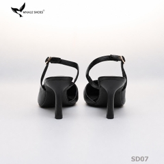 Giày cao gót Whale Shoes 6cm cổ tim da mờ, thiết kế tối giản, basic, đế chống trượt-SD07
