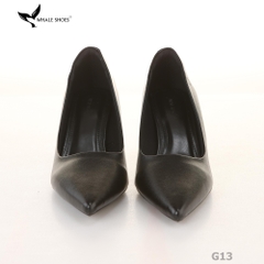 (Giảm size) Giày Cao Gót Whale Shoes 8cm, bít mũi, da mờ, lót êm, đế chống trượt-G13