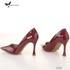 Giày cao gót nữ Whale Shoes 9cm da bóng, mũi nhọn hiện đại thanh lịch, đế chống trơn trượt-G09