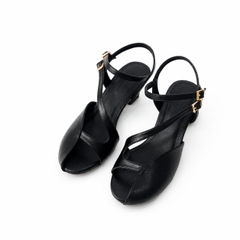 Xăng đan Whaleshoes gót 5cm, mũi tròn thiết kế cut out-SD19