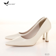 (Giảm size) Giày Cao Gót Whale Shoes 8cm, bít mũi, da mờ, lót êm, đế chống trượt-G13