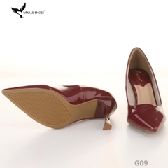 Giày cao gót nữ Whale Shoes 9cm da bóng, mũi nhọn hiện đại thanh lịch, đế chống trơn trượt-G09